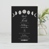 Invitation Phases de la nuit Black Sky Moon Mariage (Debout devant)