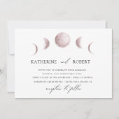 Invitation Phases de lune mystique Mariage rose (Devant)