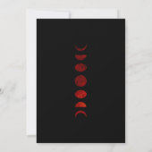 Invitation Phases de Lune noire rouge foncé Mariage gothique (Dos)