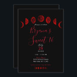 Invitation Phases de Lune noire rouge foncé Mariage gothique<br><div class="desc">Personnaliser pour tout événement</div>