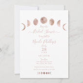 Invitation Phases de lune rose Boho Fête des mariées minimali (Devant)