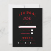 Invitation Phases de mariage gothique Noir Rouge foncé RSVP (Devant)