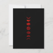 Invitation Phases de mariage gothique Noir Rouge foncé RSVP (Dos)