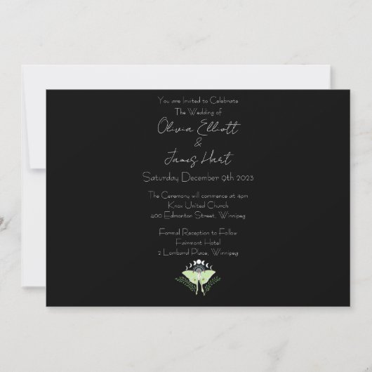 Invitation Phases Luna Moth Moon (Devant)