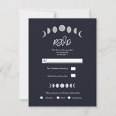 Invitation Phases Lune Astrologie Bleue Mariage céleste RSVP (Devant)