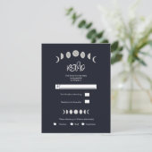 Invitation Phases Lune Astrologie Bleue Mariage céleste RSVP (Debout devant)