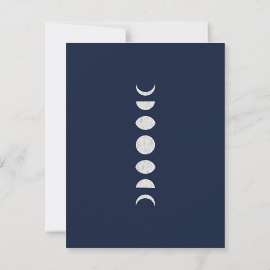 Invitation Phases Lune Astrologie Bleue Mariage céleste RSVP (Dos)