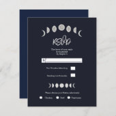 Invitation Phases Lune Astrologie Bleue Mariage céleste RSVP (Devant / Derrière)