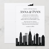 Invitation Philadelphia Pennsylvania City Skyline Mariage Inv (Devant / Derrière)