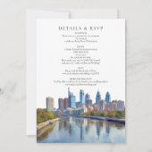Invitation Philadelphia Skyline Watercolor All In One Wedding (Dos)