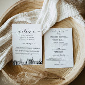 Invitation Philadelphia Skyline Wedding Program 5x7 Flat Card