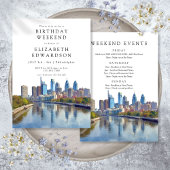 Invitation Philadelphia Watercolor Birthday Weekend