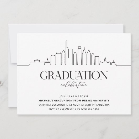 Invitation Philadelphie College Graduation Party (Devant)