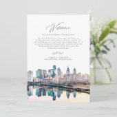 Invitation PHILADELPHIE Lettre de bienvenue Timeline Mariage  (Debout devant)