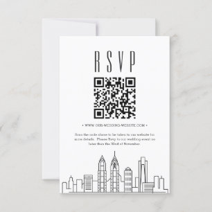 Invitation Philadelphie Mariage QR code RSVP