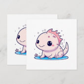 Invitation philosophe axolotal mignon (Devant / Derrière)