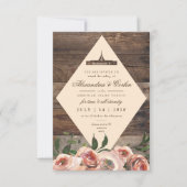 Invitation Phoenix Arizona Temple Sealing Card | Bois rustiqu (Devant)