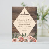 Invitation Phoenix Arizona Temple Sealing Card | Bois rustiqu (Debout devant)