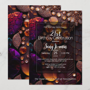 Invitation Phoenix Fire Gemme Botanique Abstrait