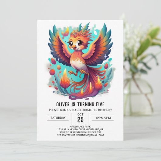 Invitation Phoenix Whimscape Dreamscape Anniversaire (Debout devant)