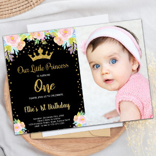 Invitation Photo 1ère princesse florale noire