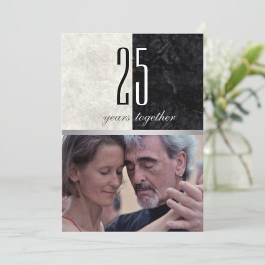 Invitation Photo 25e anniversaire de mariage (Debout devant)