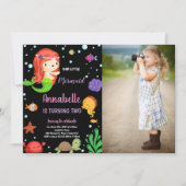 Invitation Photo 2e Anniversaire de la Sirène Little Orange (Devant)