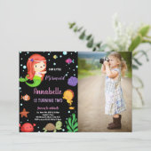 Invitation Photo 2e Anniversaire de la Sirène Little Orange (Debout devant)