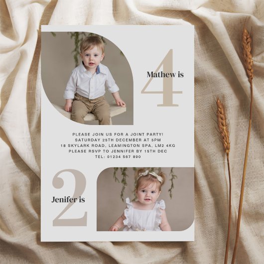 Invitation Photo 2e et 4e anniversaire conjoint