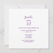 Invitation Photo 30e anniversaire bonjour 30 (Dos)