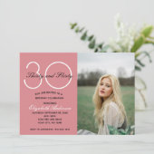 Invitation Photo 30e anniversaire Trente Flirty Rose Annivers (Debout devant)