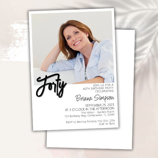 Invitation Photo 40e anniversaire