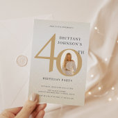 Invitation Photo 40e Anniversaire Élégant 40e Anniversaire