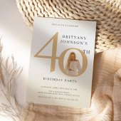 Invitation Photo 40e Anniversaire Élégant 40e Anniversaire