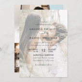 Invitation Photo 4 superposition Elégant Mariage moderne (Devant / Derrière)