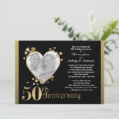 Invitation Photo 50e anniversaire Cœur (Debout devant)