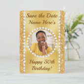 Invitation PHOTO, 50e anniversaire Save the Date Cards, (Debout devant)