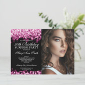 Invitation PHOTO 50e Rose surpris Anniversaire Lumières or (Debout devant)