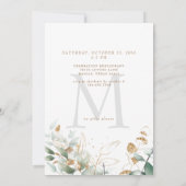 Invitation Photo 50th Anniversary Party Gold Foliage (Dos)