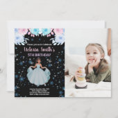 Invitation Photo 5Purple Floral Princess Anniversaire (Devant)