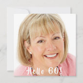 Invitation Photo 60e anniversaire bonjour 60 parties scintill (Devant)