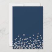 Invitation Photo 60e anniversaire Silver Confetti Navy (Dos)