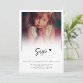 Invitation Photo 6Anniversaire Six Coeurs Cute Lovely (Debout devant)