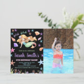Invitation Photo 6th Purple Under the sea Mermaid Anniversair (Debout devant)