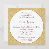 Invitation Photo 70e anniversaire d'invitation (Dos)