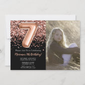 Invitation Photo 7e anniversaire de la Parties scintillant d' (Devant)