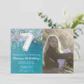 Invitation Photo 7e anniversaire de la Parties scintillant Tu (Debout devant)