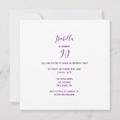 Invitation Photo 90e anniversaire bonjour 90 (Dos)