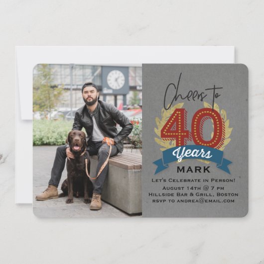 Invitation Photo à 40 ans (Devant)