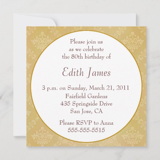 Invitation photo à 80e anniversaire (Dos)